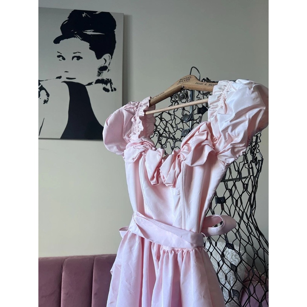 Gunne‎ Sax Jessica McClintock Pink Renaissance Bridal Gown Prom Dress Vintage 5